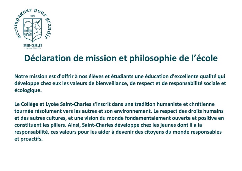 Déclaration de mission 